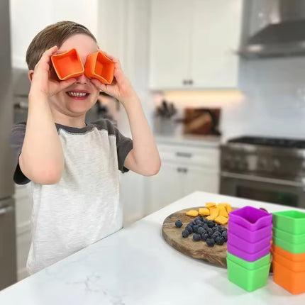 فاصل صندوق غداء من السيليكون بثلاثة مربعات