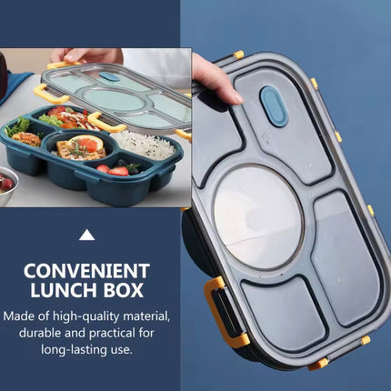 Plastic Five-Compartment Bento Lunch Box