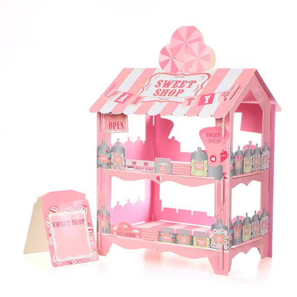 Pink House Dessert Rack Double Layer Cake Stand