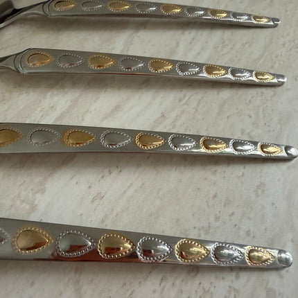 6pcs Silver golden tablespoon