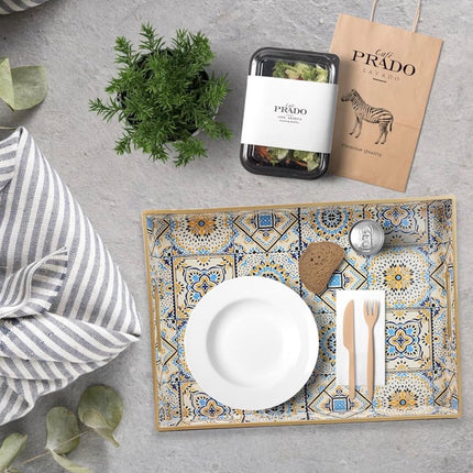 Serving Trays with Handles - Bohemian Decorative hand painted 2 size