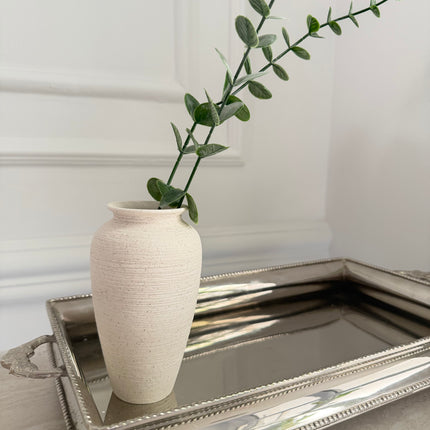 مزهرية حجرية مصنوعة يدوياً بطول 20 سم