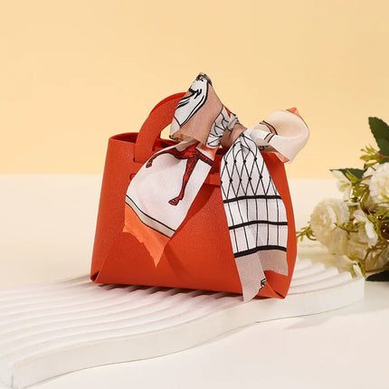 Mini leather givaway gift bag