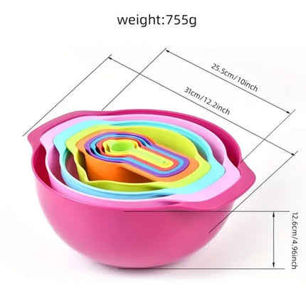 مجموعة أوعية خلط بلاستيكية مكونة من 10 قطع