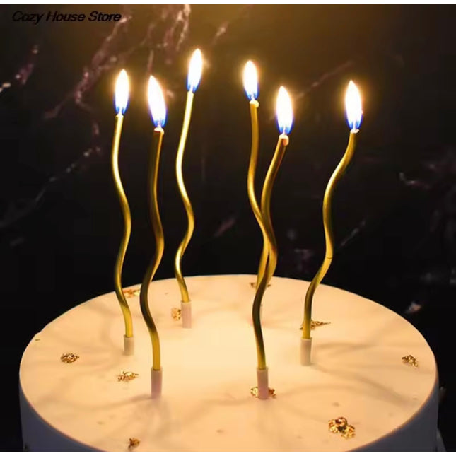 12 pcs gold or silver birthday candle