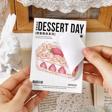 3 pcs set (30Sheets Paper Sticky Notes sweet pink cake sweet series.