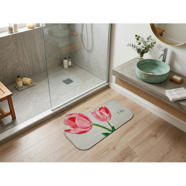Floral-Shaped Bathroom Bathtub, Quick-Drying Highly Absorbent Mat