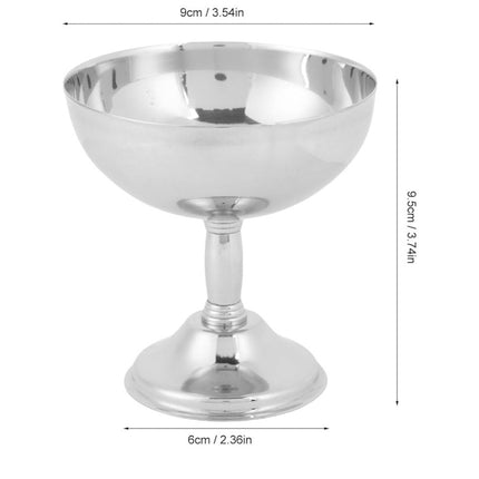 Ice Cream Footed Bowls Stainless Steel Reusable Dessert Cups