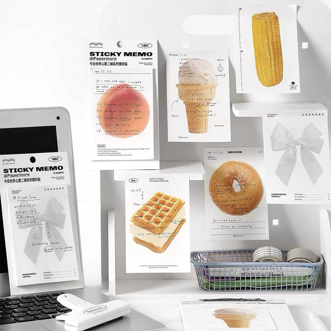 3 pcs set (30 sheet sticky Notes doughnut cake series.)