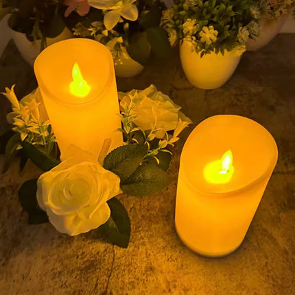 شمعة LED واحدة بدون لهب، دافئة ومتوهجة، زينة كهربائية