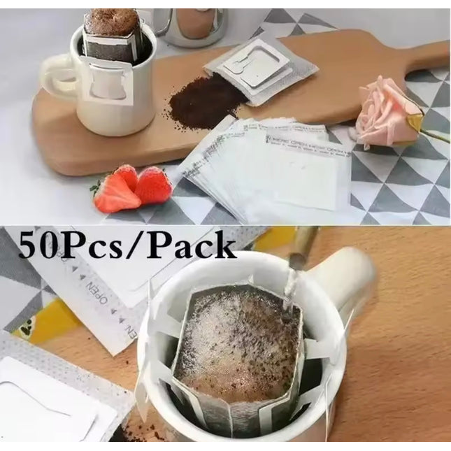 50 قطعة/العبوة من فلتر القهوة بالتنقيط