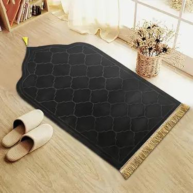 Thickened black  Printed Prayer Mat Plush