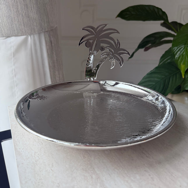 Palm metal plate silver