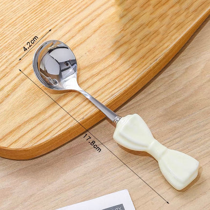 Bow ceramic spoon stainless steel