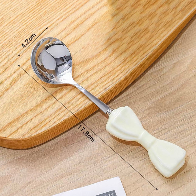 Bow ceramic spoon stainless steel