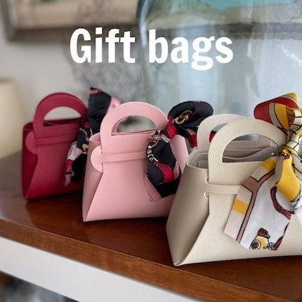 Mini leather givaway gift bag