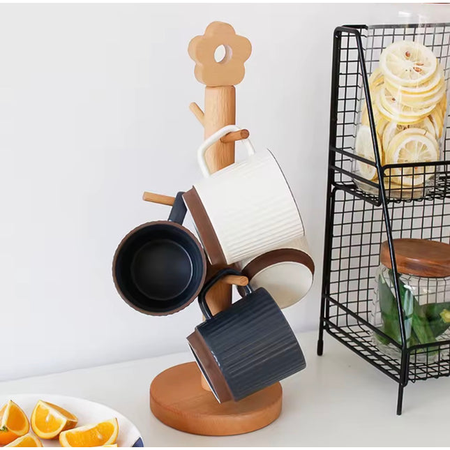 Premium Wood Flower Cup Hanger