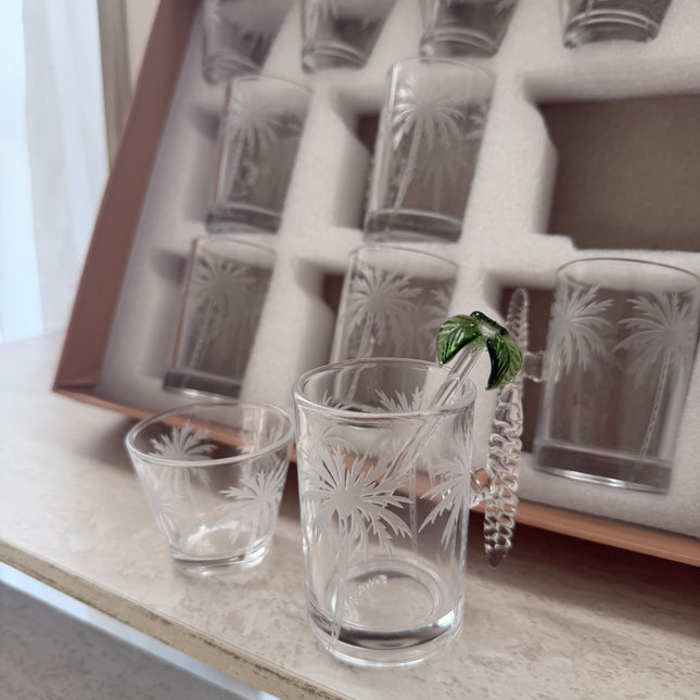 24 palm tree tea set