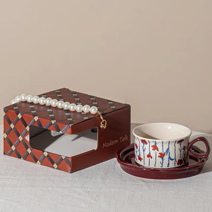 250ML Pattern Coffee mug pearl gift box