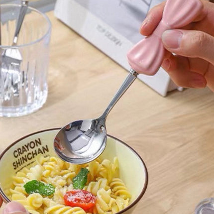 Bow ceramic spoon stainless steel