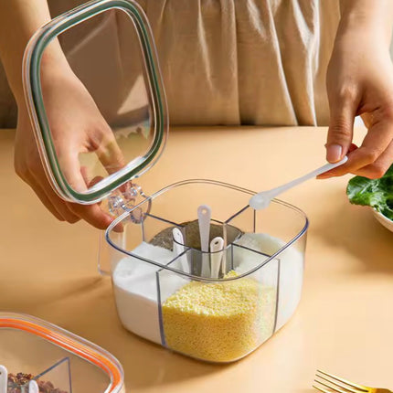 صندوق توابل مع غطاء متعدد الشبكات مع ملعقة