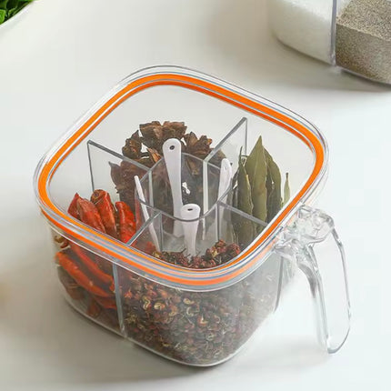 صندوق توابل مع غطاء متعدد الشبكات مع ملعقة