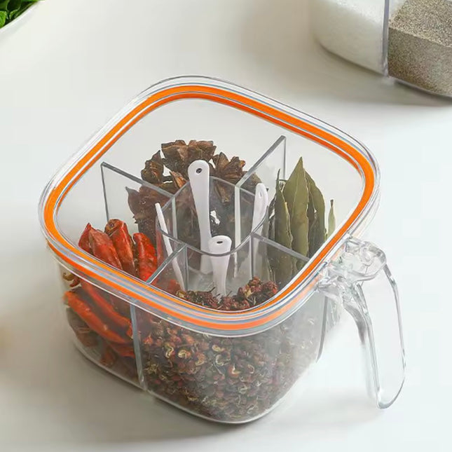 صندوق توابل مع غطاء متعدد الشبكات مع ملعقة