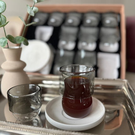 طقم شاي زجاجي مزدوج