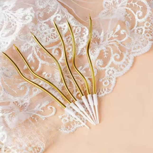 12 pcs gold or silver birthday candle