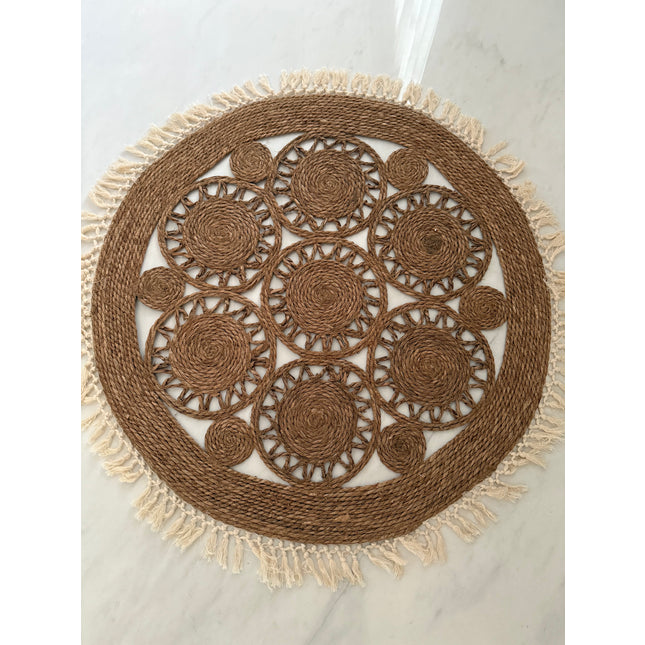 Round rug buhemian style 114 cm