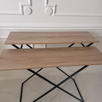 Double wooden table