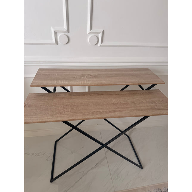 Double wooden table