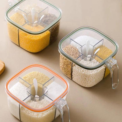 صندوق توابل مع غطاء متعدد الشبكات مع ملعقة