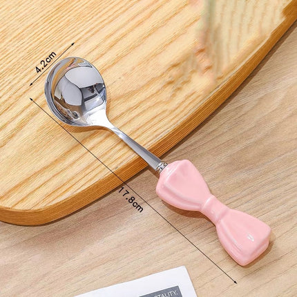 Bow ceramic spoon stainless steel