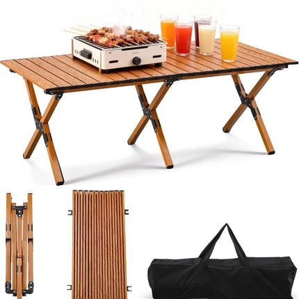 Outdoor Folding Table Camping Table Portable Table for Picnic Camping Travel BBQ with Carrying Bag