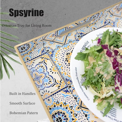Serving Trays with Handles - Bohemian Decorative hand painted 2 size