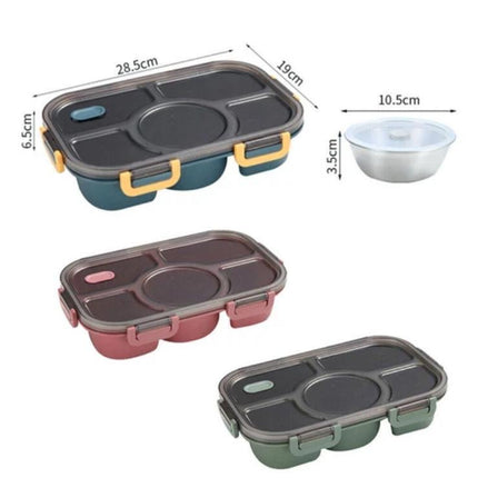 Plastic Five-Compartment Bento Lunch Box