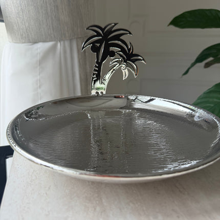 Palm metal plate silver