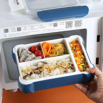 Bento Box, Container with 4 Compartments with Utensil Set