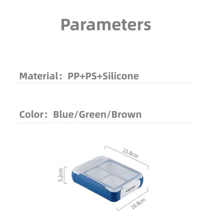 Bento Box, Container with 4 Compartments with Utensil Set