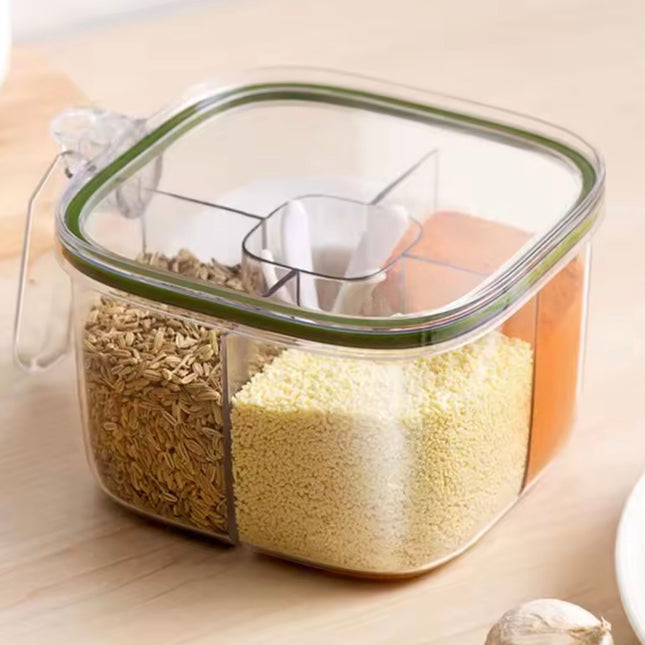 صندوق توابل مع غطاء متعدد الشبكات مع ملعقة