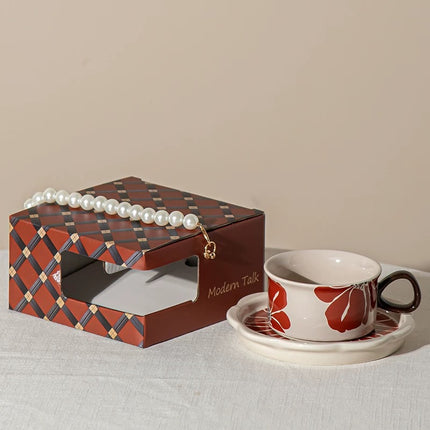 250ML Pattern Coffee mug pearl gift box