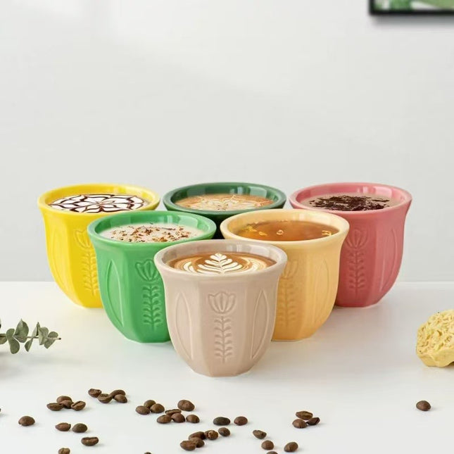 1PC/180 ml Arabic Style Tulip Ceramic Mug