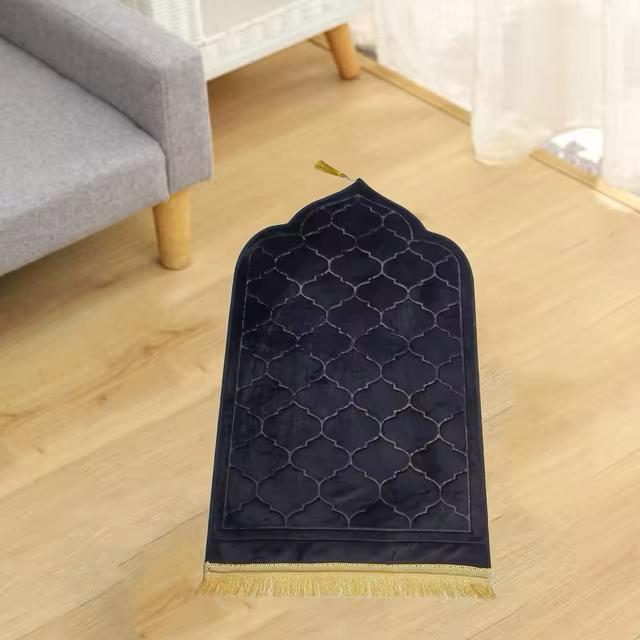 Thickened black  Printed Prayer Mat Plush
