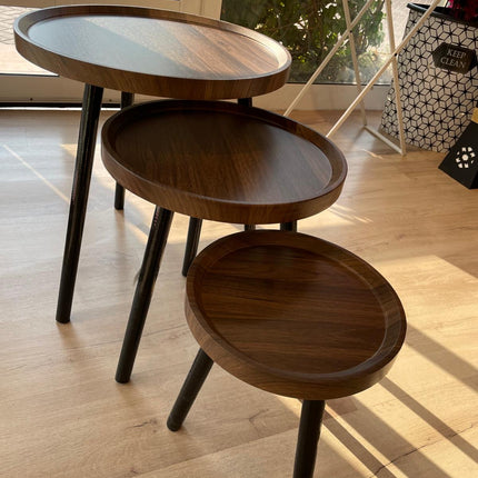 3 pcs set wooden coffee table