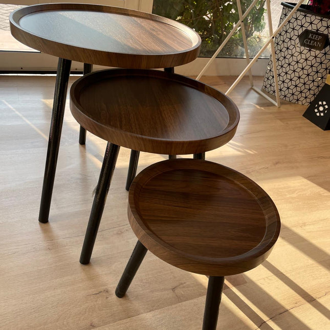 3 pcs set wooden coffee table