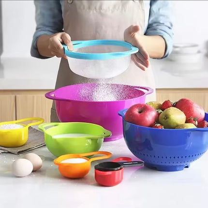 مجموعة أوعية خلط بلاستيكية مكونة من 10 قطع