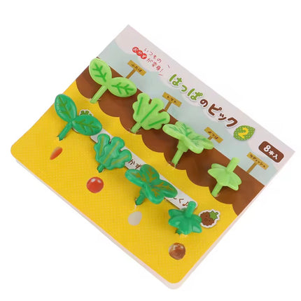 8Pcs leaves Fruit Fork lunch box forks