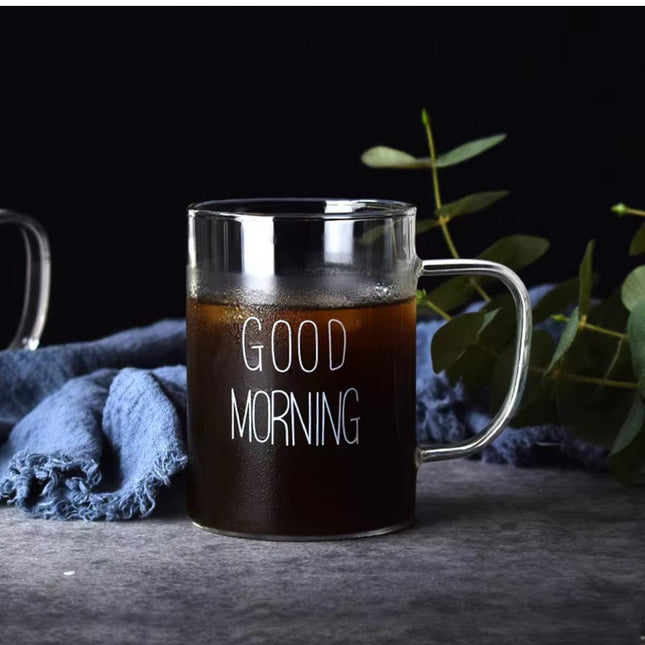 500ml Good Morning Glass Mug