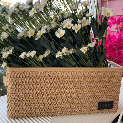 Storage folded handmade rattan box